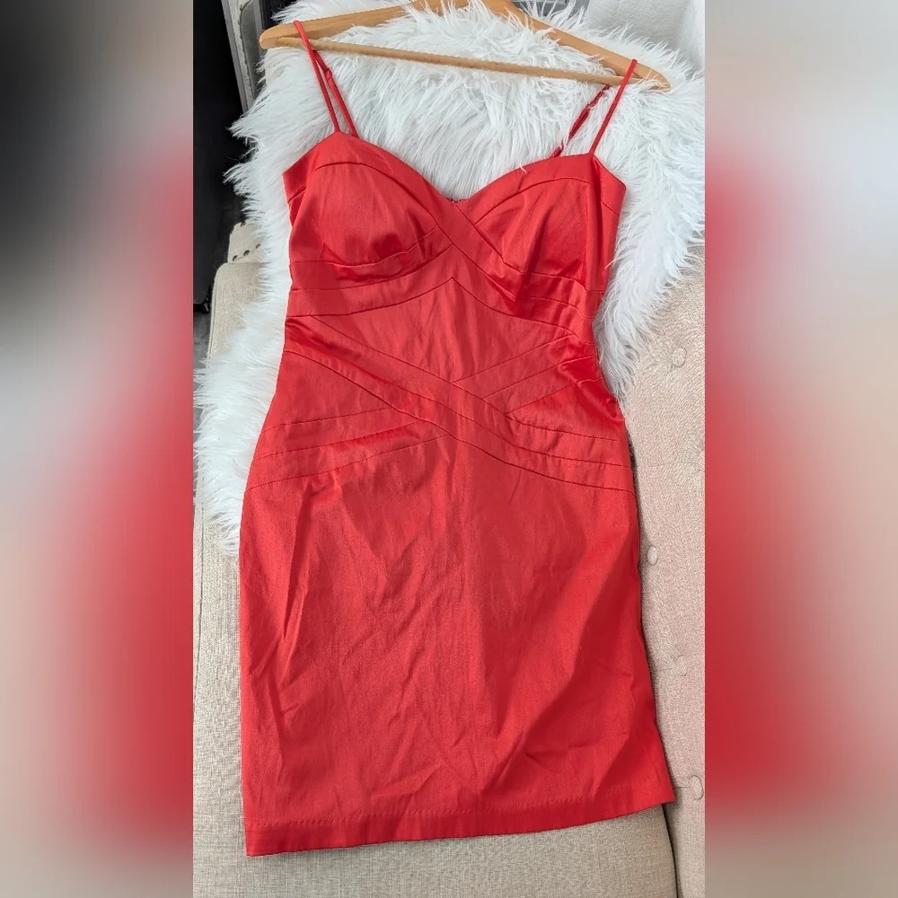 bisou bisou bodycon dresses Red/Orange Spaghetti Strap Dress Sz 12 Size:child-12 while the off YGroup_izzieminidress Replying to @Tiffrunsamarathon #greenscreen